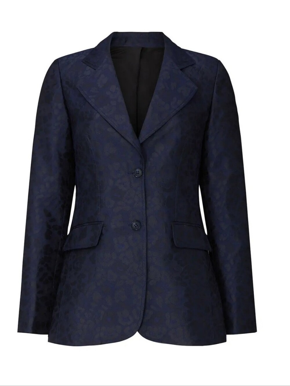 $360 DEREK LAM Navy and Black Print Blazer - US 8/IT44